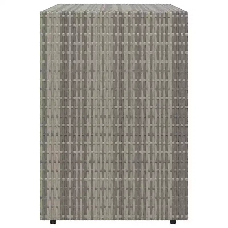 Armoire de rangement d'extérieur avec double portes, en poly rotin, 56 cm l x 99 cm H, noir et gris