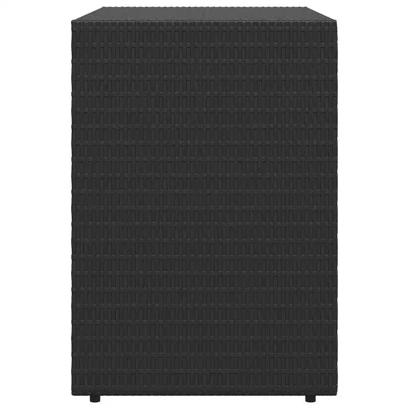 Armoire de rangement d'extérieur avec double portes, en poly rotin, 56 cm l x 99 cm H, noir et gris