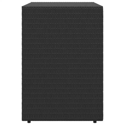 Armoire de rangement d'extérieur avec double portes, en poly rotin, 56 cm l x 99 cm H, noir et gris