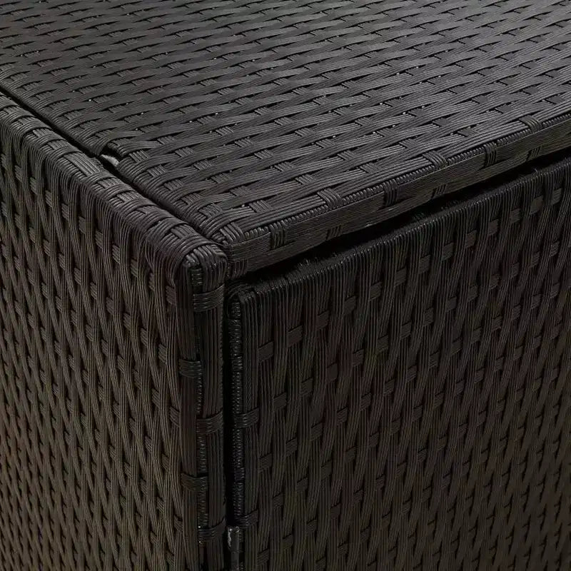 Armoire de rangement d'extérieur avec double portes, en poly rotin, 56 cm l x 99 cm H, noir et gris