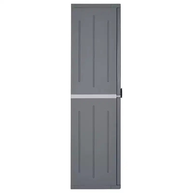 Armoire de rangement de jardin d'extérieur avec 4 étagères réglables, finition aspect bois PP, noir