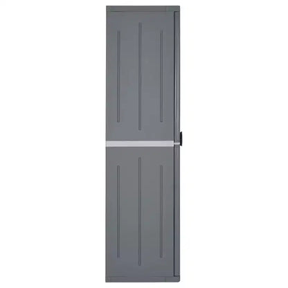 Armoire de rangement de jardin d'extérieur avec 4 étagères réglables, finition aspect bois PP, noir