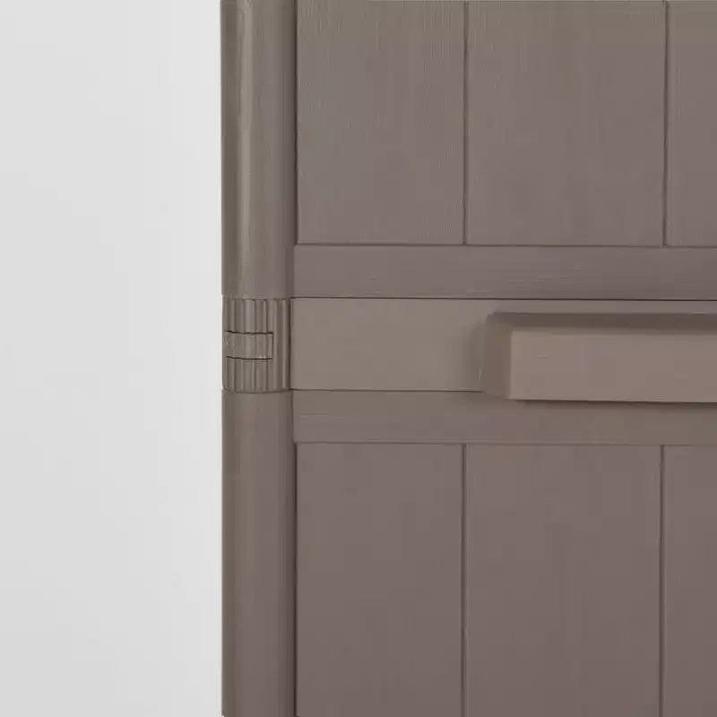 Armoire de rangement de jardin d'extérieur avec 4 étagères réglables, finition aspect bois PP, noir