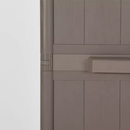 Armoire de rangement de jardin d'extérieur avec 4 étagères réglables, finition aspect bois PP, noir
