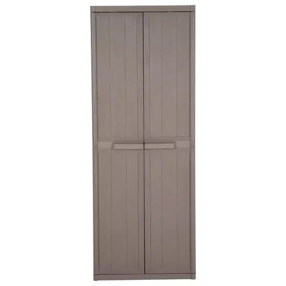 Armoire de rangement de jardin d'extérieur avec 4 étagères réglables, finition aspect bois PP, noir
