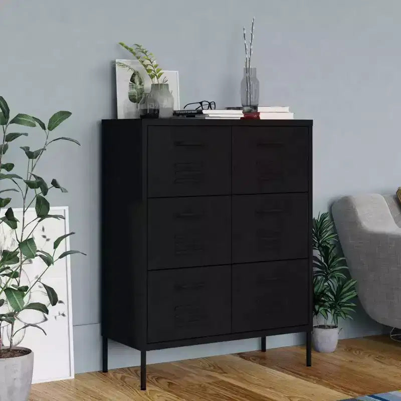 Meuble de classement autonome en acier à 6 tiroirs pour bureau à domicile, avec revêtement en poudre, plusieurs couleurs