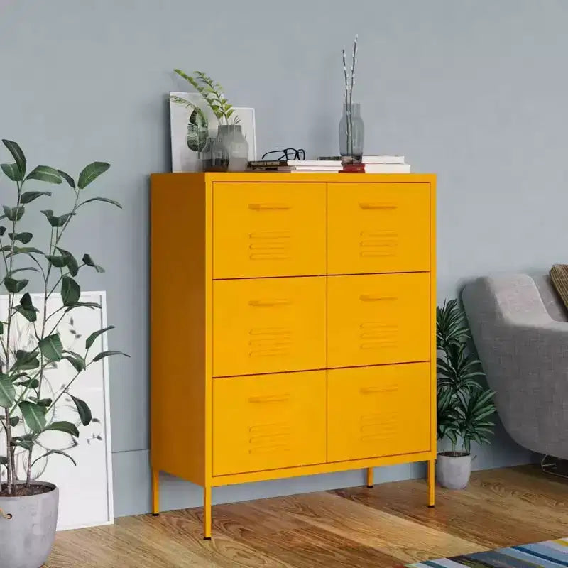Meuble de classement autonome en acier à 6 tiroirs pour bureau à domicile, avec revêtement en poudre, plusieurs couleurs