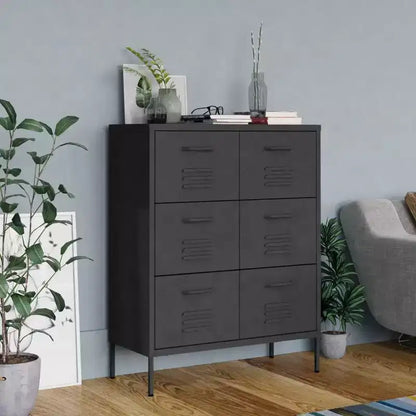 Meuble de classement autonome en acier à 6 tiroirs pour bureau à domicile, avec revêtement en poudre, plusieurs couleurs
