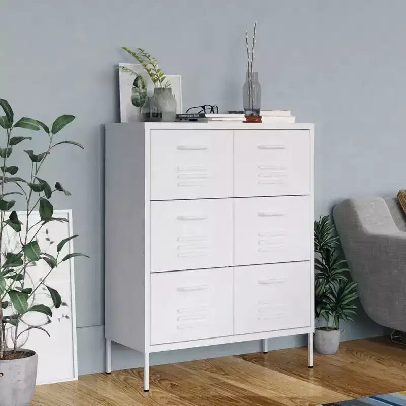 Meuble de classement autonome en acier à 6 tiroirs pour bureau à domicile, avec revêtement en poudre, plusieurs couleurs