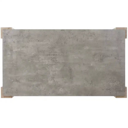 Table basse rectangulaire avec plateau en placage gris clair et pieds en bois naturel, étagère ouverte