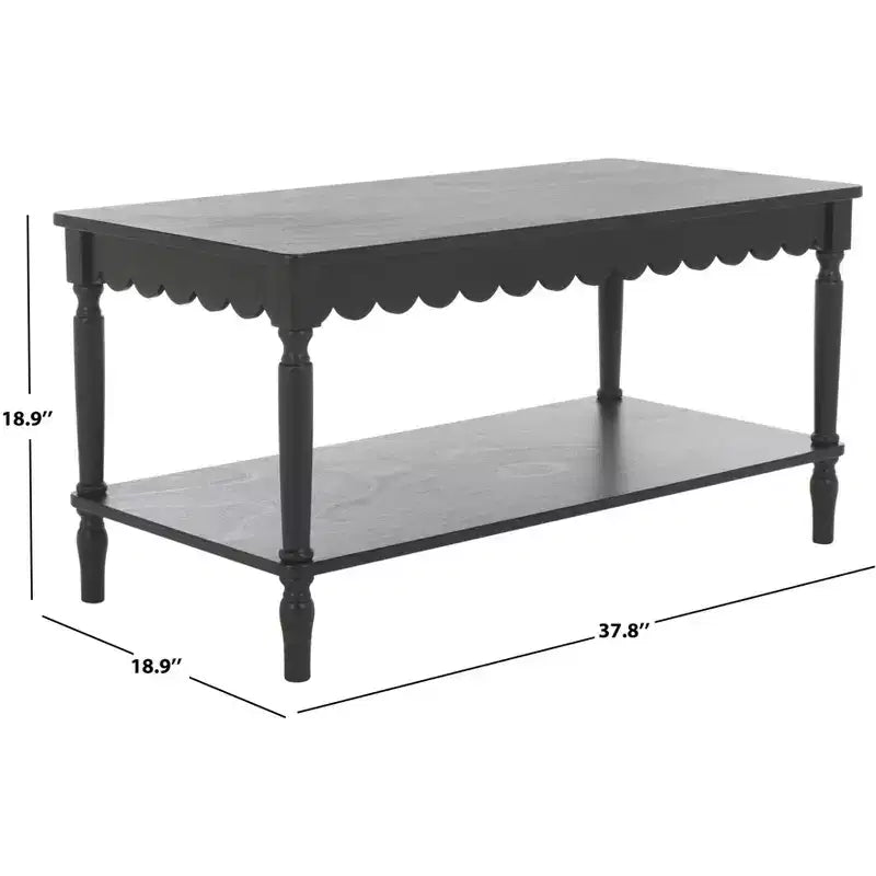Table basse rectangulaire contemporaine avec cadre en pin et MDF, finition peinte, utilisation intérieure
