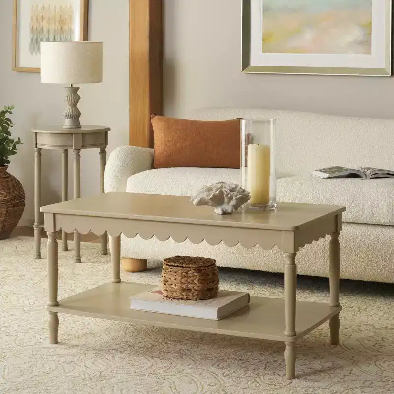 Table basse rectangulaire contemporaine avec cadre en pin et MDF, finition peinte, utilisation intérieure