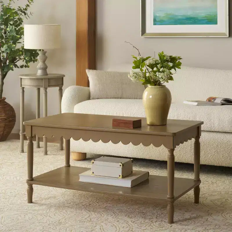 Table basse rectangulaire contemporaine avec cadre en pin et MDF, finition peinte, utilisation intérieure