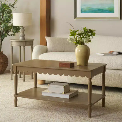 Table basse rectangulaire contemporaine avec cadre en pin et MDF, finition peinte, utilisation intérieure
