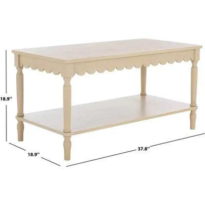 Table basse rectangulaire contemporaine avec cadre en pin et MDF, finition peinte, utilisation intérieure