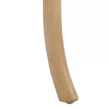 Chaise de salle à manger en rotin avec coussin crème amovible, finition naturelle, sans accoudoirs — Paquet de 2