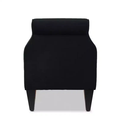 Banc de rangement capitonné à accoudoirs arrondis avec coffre de rangement caché, revêtement en velours, cadre en bois massif